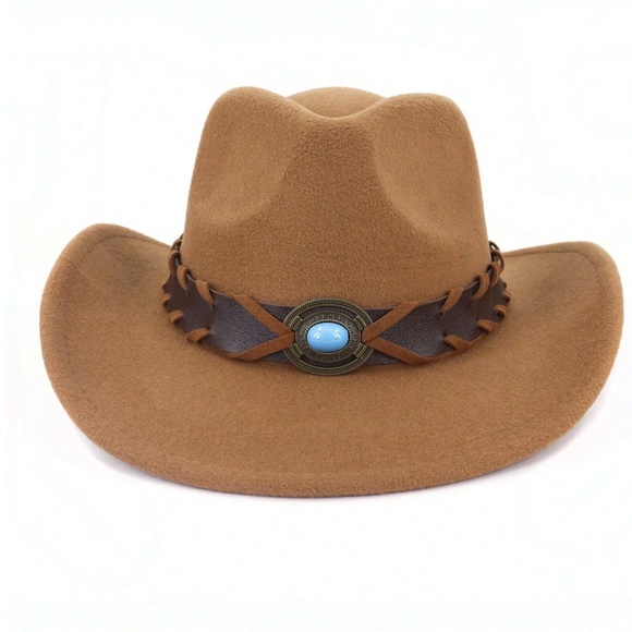 Western Braided Vegan Leather Cowboy hat - Picture 3 of 7